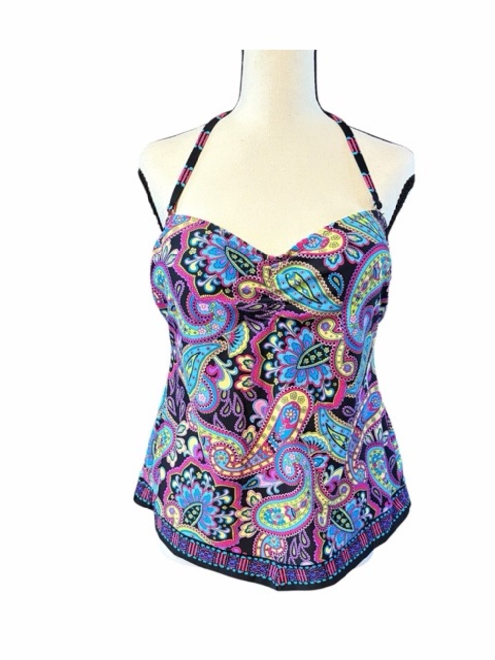 Ocean‎ Avenue Paisley Halter Tankini Top NWT